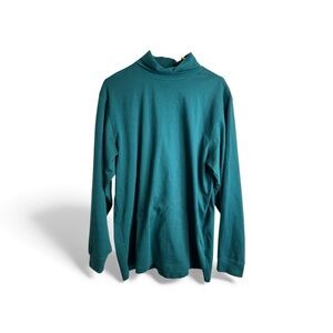 L.L. Bean Men’s Large Tall Long Sleeve Turtleneck Green Layers Outdoors 4652
